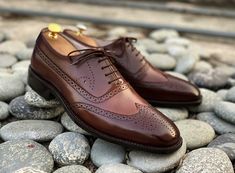 Shoes Size: US 13.5 Handmade Boots, Men's Dress Shoes, Brown Oxfords, Leather Brogues, Oxford Shoes Men, Brogue Shoes, Elegant Shoes, Leather Denim, Genuine Leather Shoes