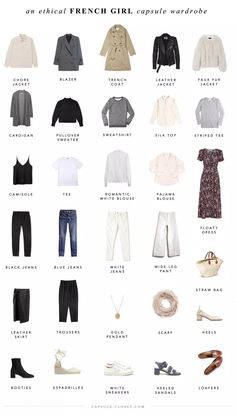 French Girl Capsule Wardrobe, French Girl Wardrobe, Chic Capsule Wardrobe, Style Capsule, Minimalist Moda, Classic Capsule Wardrobe, Capsule Closet