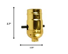 an image of a brass plated device with measurements for the top and bottom part