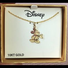 10k Solid Yellow Gold Mickey Mouse Pendant With 18” Long Gold Filled Chain. New With Tags In Original Disney Gift Box Ready To Be A Gift. :) Disney Gold Necklaces For Gifts, Gold Disney Necklace For Gift, Gold Disney Mickey Mouse Jewelry, Disney Gold Mickey Mouse Jewelry, Gold Mickey Mouse Jewelry For Gift, Disney Mickey Mouse Gold Jewelry, Disney Gift Box, Gold Mickey Mouse, Mouse Necklace