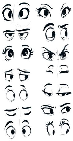 an image of various eyes with different angles and shapes on the bottom half of each eye