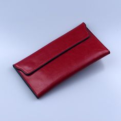 Elegant Women's Slim Leather Wallet - Wnkrs Elegant Red Leather Card Holder, Elegant Red Bifold Card Holder, Red Rectangular Clutch With Interior Card Slots, Rectangular Red Clutch With Interior Card Slots, Elegant Red Bifold Coin Purse, Elegant Red Wallet With Interior Card Slots, Red Formal Clutch Wallet, Formal Burgundy Wallets With Card Slots, Red Clutch Wallet For Formal Occasions