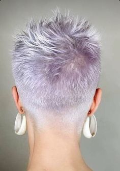 Short Platinum Blonde Hair, Funky Short Hair, Nape Undercut, Really Short Hair