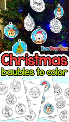 christmas baubles to color for kids