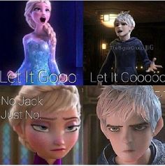 some frozen people with different expressions and words