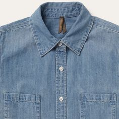 A denim shirt is a year-round essential. Ours is crafted with authentic details like spade-shaped patch pockets at the front, and contrast stitching throughout. Pair it with jeans for a relaxed denim-on-denim look, or dress it up with a favorite skirt and a tee. 100% Cotton Lightweight 2 Front Patch Pockets Straight Back Yoke With Two Pleats Contrast Stitching Single Button Cuffs Imported Classic Denim Tops Pre-washed, Blue Classic Shirt With Patch Pockets, Classic Pre-washed Denim Tops, Classic Blue Shirt With Patch Pockets, Classic Denim Top With Pockets In Medium Wash, Denim Tops With Patch Pockets In Washed Blue, Everyday Light Wash Chambray Denim Top, Indigo Denim Tops With Patch Pockets, Indigo Denim Top With Patch Pockets