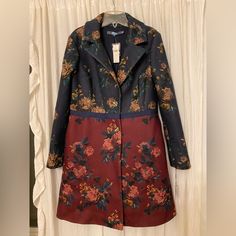 Nwt Beautiful Coat Easily Dress It Up Or Wear It Out And About. Size 8 Boiled Wool Jacket, Floral Coat, Blazer For Boys, Anthropologie Jacket, Faux Leather Moto Jacket, Floral Jacket, Anthropologie Sweater, Plaid Jacket, Out And About