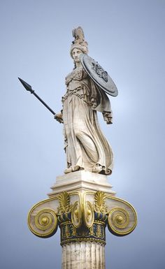 Athena Statue, Chase Aesthetic, Annabeth Chase Aesthetic, Athena Aesthetic, Greek Goddess Art, Greek Pantheon, Classic Sculpture, Greek Temple, Greek Gods And Goddesses