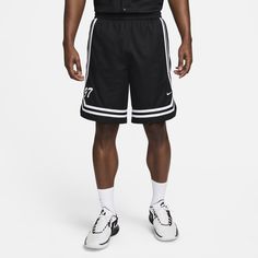 When the spotlight is shining and you're ready to hit the court, rise to the occasion in the 8" DNA basketball shorts. Our innovative, performance-driven design features lightweight-yet-durable material that wicks sweat to help keep you feeling dry and focused. They even offer a zippered pocket to keep your essentials secure whether you're on or off the court. Black Sportswear Bottoms For Basketball, Black Athletic Shorts For Basketball Season, Black Sporty Athletic Shorts For Basketball, Nike Moisture-wicking Athletic Shorts For Basketball, Nike Basketball Athletic Shorts With Moisture-wicking, Nike White Basketball Shorts, Nike Sporty Athletic Shorts For Basketball, Sporty Fashion, Nike Basketball Shorts