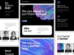 the website design is designed to look like it has been created by people in different colors