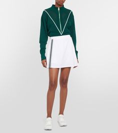 Neyland High Rise Jersey Skort in White - Varley | Mytheresa Sporty Green Tennis Skirt With Built-in Shorts, Green Sporty Tennis Skirt With Built-in Shorts, Stretch Golf Skort With Built-in Shorts, Sporty Tennis Dress With Built-in Shorts For Spring, Golf Skort With Built-in Shorts, Sporty Spring Tennis Dress With Built-in Shorts, Sporty Pleated Skort For Workout, Fitted Golf Shorts For Spring, Sporty Go-dry Skort For Spring