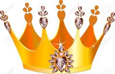 a golden crown with jewels and hearts on it