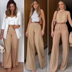 Chic Work Outfit, 70s Inspired Fashion, Beige Outfit, Summer Work Outfits, Quick Outfits, Neutral Outfit, Casual Work Outfits, Formal Outfit, Business Outfits