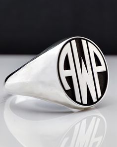 Personalized Signet ring, Monogram Signet Ring, Engraved Letter, 925K Silver, Signet Ring, Pinky Signet ring, Seal Ring, Christmas Gift This product is GUARANTEED for life. - College graduation rings for men and women delicately engraved with your school logo or any other initials or image you want. - The ring has solid back. Deep and detailed engraving very delicately handcrafted unisex - looks super cool on both women & men - The ring is 925 Silver - Please contact me for your 14 carat and 18 Sterling Silver Initial Ring With Hallmarks, Sterling Silver Engraved Ring With Hallmarks, Stamped Sterling Silver Signet Ring, Symbolic Round Initial Ring In Sterling Silver, Sterling Silver Engraved Ring With Hallmarks As Gift, Custom Sterling Silver Signet Ring For Anniversary, Personalized Sterling Silver Signet Ring, Classic Initial Ring In Sterling Silver With Hallmarks, Sterling Silver Stamped Signet Ring For Anniversary