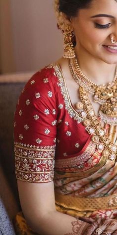 Maggam Work On Benaras Blouse, Best Saree Combination, Orange Colour Blouse Designs, Reception Dress For Groom Sister, Blouse Works For Pattu Sarees, Blouse Designs Pattu Sarees, Blouse Designs For Marriage, Bride Blouse Designs Latest