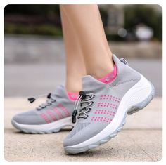 These Mesh Breathable Walking Running Shoes for Women are built with hollow mesh material that makes walking and running airy and light. They also tie up making your foot secure on all of your outdoor adventures. Get them in one of our sports colors and match them with your sportswear or casual outfits. The Special Design Way To Relieve Bunion Pain, Improve Foot Posture, & Realign Your Toe Back In Position. Designed with comfort in mind, our Mesh Breathable Walking Running Shoes for Women are gu Tennis Shoes For Women, Walking Tennis Shoes, Running Shoes For Women, Bad Posture, Poor Posture, Improve Posture, Casual Sport Shoes, Mesh Material, Super Sale