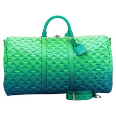 The Louis Vuitton Keepall 50 Bandouliere is made from bull calfskin with a soft multicolored green. This bag is from the Virgil Abloh Illusion leather collection. Soft side and cabin-friendly, the Keepall 50 bag merits it’s name: the unexpectedly spacious interior can hold everything needed for a weekend gateway. This is the new and the last collection of the late designer Virgil Abloh. Luxury Luggage Sets, Louis Vuitton Watercolor, Louis Vuitton Duffle Bag, Louis Vuitton Keepall 50, Leather Duffel Bag, Louis Vuitton Limited Edition, Diy Clothes And Shoes, Leather Weekender Bag, S Name