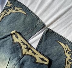 Paris Blues Jeans, Words On Jeans, Miss Sixty Jeans, Western Jeans, Miss Sixty, Western Leather, Leather Accents