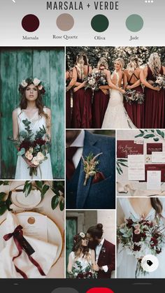 the color palette for marsala and verde