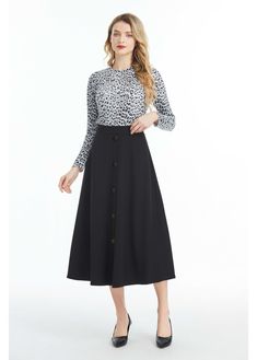 Our Black Midi Skirt with Front Button Detail is the perfect blend of sophistication and style. Crafted from high-quality denim fabric, this skirt is soft to the touch and comfortable to wear. It features a midi length, which falls below the knee, making it perfect for both casual and formal occasions. The skirt is designed with a button detail that runs down the front of the skirt, adding a touch of elegance and femininity to the overall design. The skirt also features a hidden back zipper clos Business Outfits Women, Skirt Floral, Black Midi Skirt, Black Midi, Outfits Women, Business Outfits, Black Skirt, Floral Shirt, Denim Fabric