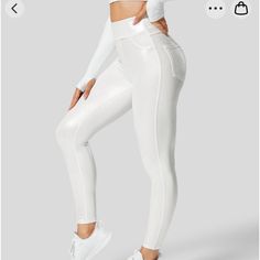 These Are Some Leggings That I Have Never Worn. They Are Brand New In The Bag. I Ordered The Wrong Size And The Return Policy With This Company Is Drama. They Are Very Cute, Shimmery, Lightweight, And Stretchy. Work Leggings, Silver Leggings, Casual Professional, Leg Work, In The Bag, Bleach Wash, Bright Skin, White Jumpsuit, Gym Leggings