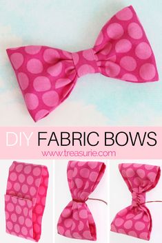 the instructions for how to make a bow tie that is easy and fun with fabric bows