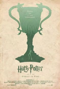 the poster for harry potter and the goblet of fire is shown in green