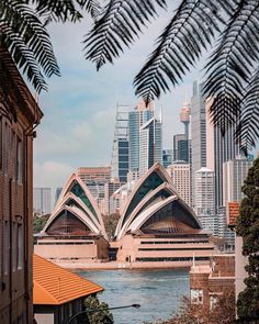 the sydney opera house in australia is surrounded by tall buildings