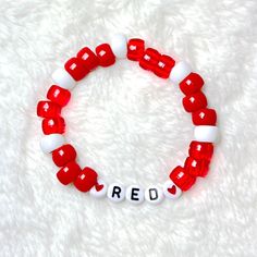 Need Taylor Swift Friendship Bracelets To Trade At The Eras Tour Concert? Look No Further! “Red” Bracelet Bracelets Are Made To Be Approximately 7.5"-8" Around. Note: The Photos Above Are Examples. This Purchase Guarantees A Bracelet Saying “Red” With A Fitting Color Scheme. If You Prefer Specific Eras Or Would Like A Custom Bracelet Bundle, Please See My Other Listings. Perfect For Trading At Taylor Swift The Eras Tour Handmade With Elastic Stretchy String For An Adjustable Fit Made With Themed Adjustable Red Stretch Bracelet For Valentine's Day, Red Adjustable Personalized Stretch Bracelet, Personalized Adjustable Red Name Bracelet, Adjustable Personalized Red Stretch Bracelet, Red Adjustable Stretch Bracelet, Personalized, Personalized Red Adjustable Name Bracelet, Personalized Red Bracelets For Valentine's Day, Red Bracelets With Letter Beads For Valentine's Day, Adjustable Red Bracelet With Letter Beads