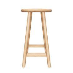 a wooden stool on a white background