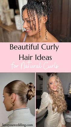 From soft, romantic updos to playful half-up styles, this collection celebrates the beauty of natural curls. These stunning looks are elegant, versatile, and easy to style. Click to find the perfect curly hairstyle Hair Ideas For Bridesmaids, Curly Hair Looks, Hairstyles For Bridesmaids, Romantic Updos, Bridesmaid Hair Inspo, Curly Hair Ideas, Wedding Hair Trends, Bridal Hair Veil, Romantic Updo