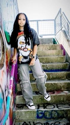 Mihara Outfit Black Women, Mihara Outfit, Tomboy Stil, Pakaian Hipster, Tomboy Outfit, Baggy Outfit Ideas, Clueless Outfits, By Any Means Necessary