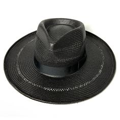 Toyo straw, 3.5” vented pencil brim. ‘The Gullah is clean by any means like no other straw hat. Adjustable sizing sweat band. Black Toquilla Straw Fedora For The Beach, Black Summer Hat With Flat Crown, Black Western Panama Hat For Summer, Black Western Style Panama Hat For Summer, Classic Black Hat Bands For Summer, Black Brimmed Paper Straw Hat, Black Curved Brim Hat In Paper Straw, Black Wide Brim Fedora In Toquilla Straw, Wide Brim Black Fedora In Toquilla Straw