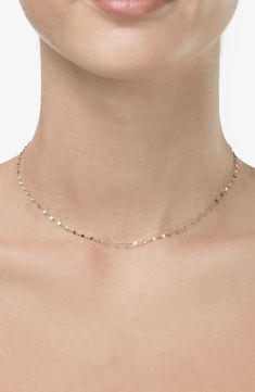 Interlocking links create a choker-length chain necklace just right for everyday wear. 14 1/2" length; 3/4" extender; 1/8" width Lobster clasp closure 14k gold Imported Chain Choker, Lobster Clasp, Choker, Chain Necklace, Everyday Wear, Nordstrom, Yellow Gold, Chain, Yellow