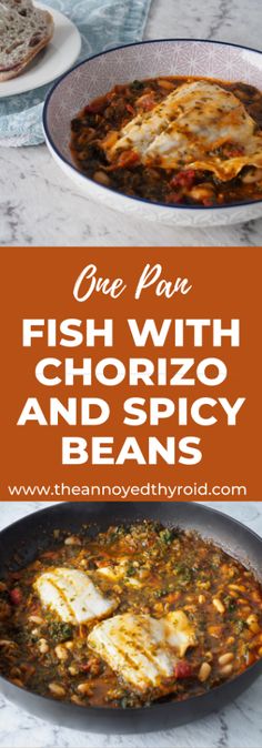 one pan fish with chorizo and spicy beans