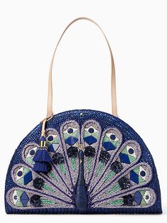 Peacock Clothing, Crochet Peacock, Peacock Clutch, Over The Shoulder Bags, Straw Handbags, Bags Kate Spade, Handbag Collection, White Purses