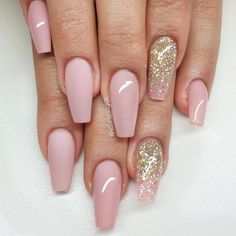 Pink Acrylic Nail Designs, Light Pink Acrylic Nails, Blush Pink Nails, Gel Acrylic Nails, Coffin Shape, Coffin Shape Nails, Coffin Nails Long, Acrylic Nail Art