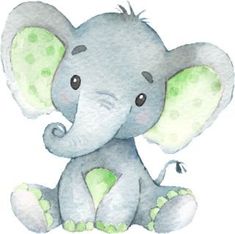 a watercolor drawing of an elephant sitting down