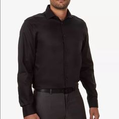 Calvin Klein Men's Slim Fit Non Iron Point Collar Dress Shirt Black Size L - 16.5 - 34 / 35 Brand New, Never Worn With Tags Slim-Fit Silhouette - A Modern, Tailored Look With A Tapered Body And Slimmer Sleeves Non-Iron Moisture-Wicking Fabric Long Sleeve Point Collar Regular Cuff Size Large - 16.5 - 34 / 35 Also Available In White (See Listing) Perfect To Wear To An Interview, Professional Event, Or A Workday In The Office Tags: Office Wear, Business Clothes, Work Ootd, Corporate Clothes, Work W Classic Fitted Calvin Klein Shirt, Fitted Long Sleeve Calvin Klein Tops, Calvin Klein Formal Collared Shirt, Calvin Klein Fitted Long Sleeve Tops, Calvin Klein Casual Shirt With Spread Collar, Casual Calvin Klein Shirt With Spread Collar, Fitted Calvin Klein Cotton Shirt, Classic Calvin Klein Shirt With Button Closure, Calvin Klein Cotton Shirt With Spread Collar