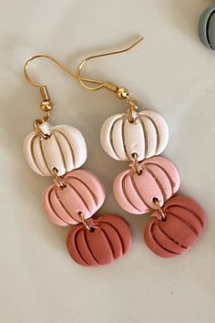 Pumpkin Dangle Earrings - Etsy Salt Dough Earrings, Dough Earrings, Salt Dough, Pink Ombre, Etsy Earrings Dangle, Earrings Etsy, Halloween Shopping, Jewelry Earrings Dangle, Dough