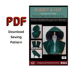 "Rabbit and Hat Sewing Pattern 8621 SOLD BY THE SIZE - LOOK AT TITLE FOR SIZE INCLUDES: PDF PATTERN - You will download and print out the following files after purchase. The link will be emailed to you in your receipt or you can find it in your purchases. - Neck Warmer Scarf - Headband What a wonderful piece to wear to keep warm!  Thank you again for all of your support! I have many, many pattern designs that I can't wait to make available. So spread the word and help get this new venture off th Hoodie Shrug, Arm Bracers, Hat Sewing Pattern, Hat Sewing, Hat Patterns To Sew, Scarf Headband, Warm Scarf, Neck Warmer, Step By Step Instructions