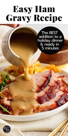 the cover of easy ham gravy recipe