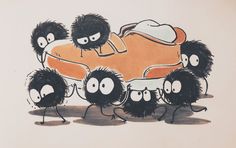 an image of a group of cartoon characters riding a sleigh with sheep on it