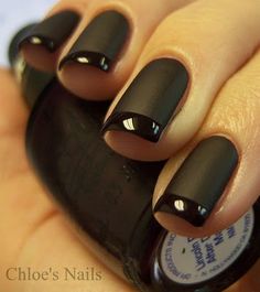 :) Black French Manicure, French Manicure Nail Designs, Manicure Nail Designs, French Manicure Nails, Manicure Tips, Gel Liner, Short Hairstyle, Nails Coffin, Manicure Y Pedicure