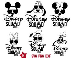 six disney squad svg designs