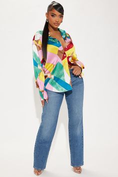 Available In Multi Color. Satin Shirt Long Sleeve Button Down Collar Printed Non Stretch Disclaimer: Print Placement May Vary. 100% Polyester Imported | Feel Good Shirt size XS by Fashion Nova Multicolor Button-up Top With All Over Print, Spring Multicolor Print Button-up Shirt, Multicolor Printed Button-up Shirt, Multicolor Vibrant Print Button-up Shirt, Multicolor Abstract Print Button-up Blouse, Service Women, Color Fashion, Satin Shirt, Shirt Long Sleeve