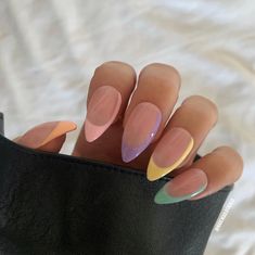 Nail Design Glitter, Colorful Nail, Pastel Nails, Minimalist Nails, Fire Nails, Classy Nails, Dream Nails, Pretty Acrylic Nails, Chic Nails