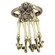 PRICES MAY VARY. LUX ACCESSORIES Gold Gothic Skull Tools Full Hand Skeleton Bracelet Rings Complete this years costume with this new arrival! Skeleton Hand Bracelet, Hand Skeleton, Skeleton Bracelet, Skeleton Ring, Black Earrings Dangle, Unisex Earrings, Gothic Skull, Natural History Museum, Museum Shop