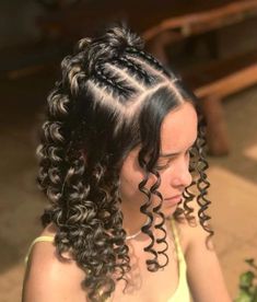 Curly Braided Hairstyles, Curly Hair Beauty, Mixed Curly Hair, Curly Hair Photos, Cute Curly Hairstyles, Colored Curly Hair, Medium Curly Hair Styles, Goddess Hairstyles