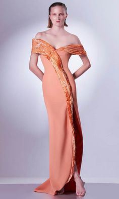 Fitted Silk Couture Evening Dress, Couture Silk Fitted Gown, Mnm Couture, Body Hugging Dress, Off Shoulder Gown, Unique Prom Dresses, Taffeta Dress, Evening Gowns Elegant, A Line Gown